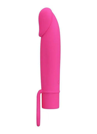 Xiuhcoatl G-spot Vibe Silicone in bright pink with a smooth curved shaft, raised tip and long loop handle