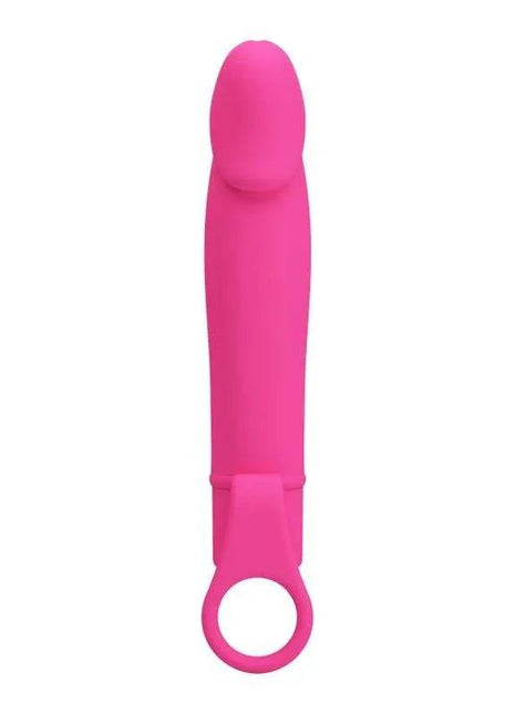 Xiuhcoatl G-spot Vibe Silicone in bright pink, with a smooth curved shaft, rounded tip, and circular finger loop