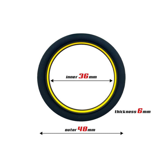 Penis Ring 100% Solid Silicone 3.6 cm Yellow and Black