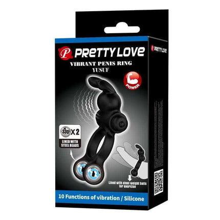 Yusuf Vibrating Penis Ring with Steel Beads