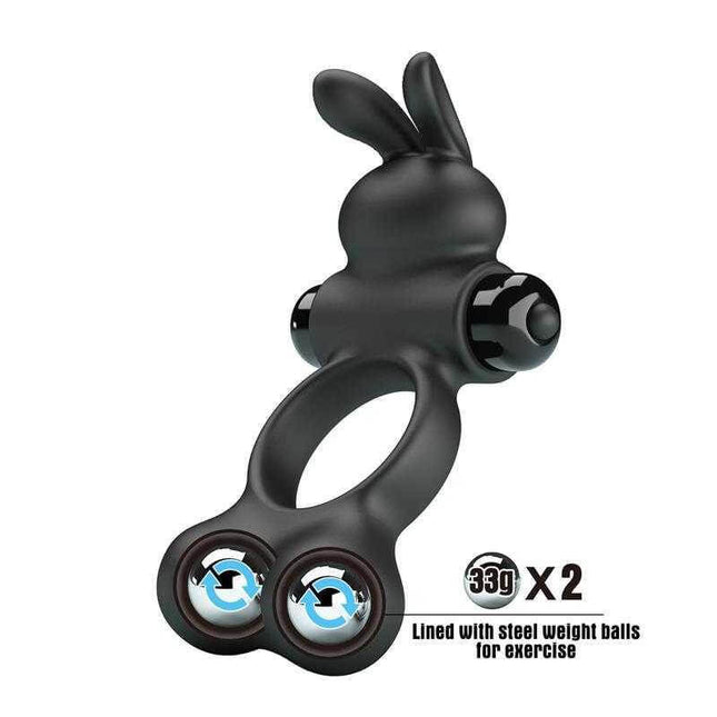Yusuf Vibrating Penis Ring with Steel Beads