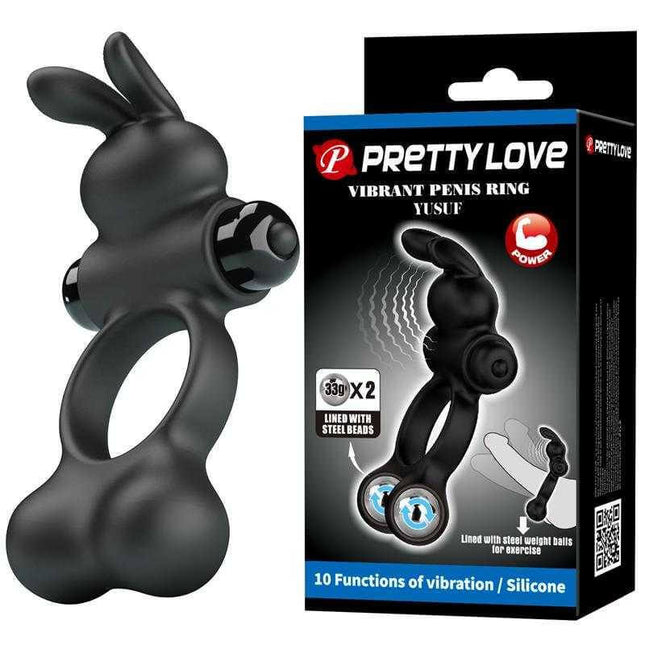 Yusuf Vibrating Penis Ring with Steel Beads