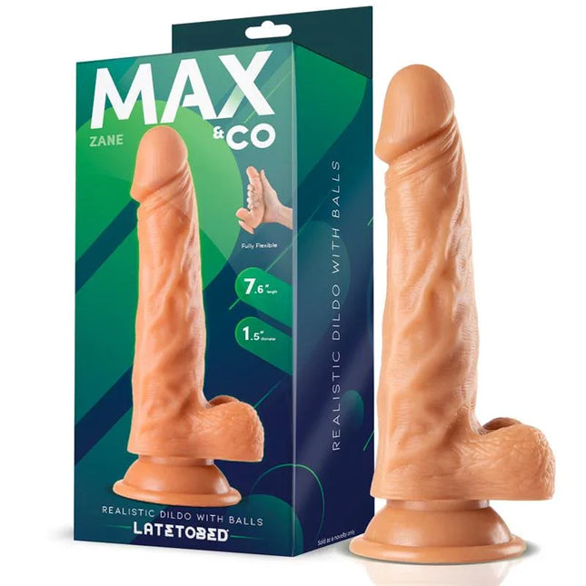 Zane Realistic Dildo with Testicles-19.5 cm