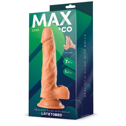 Zane Realistic Dildo with Testicles-19.5 cm