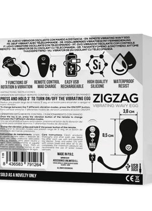Zigzag Vibrating Egg with remote control for discreet intimate pleasure and multiple vibration patterns